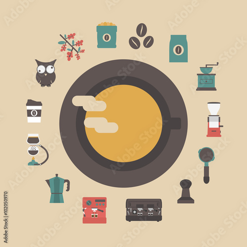 retro coffee icon