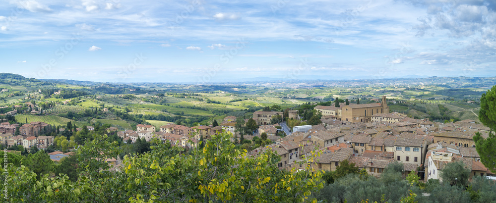 Panorama okolic San gimignano,Toskania