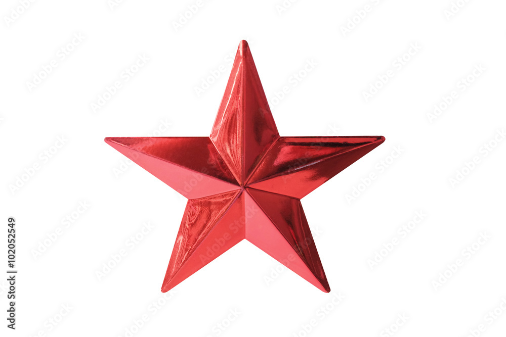 Fototapeta premium red star isolated on white