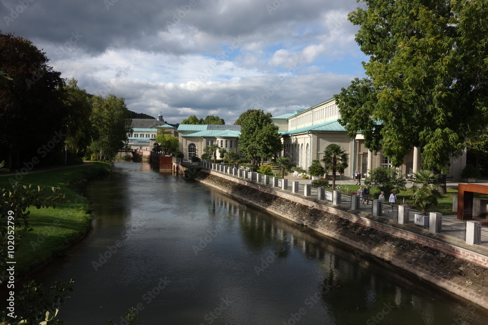 Stadtansicht und Kurpark Bad Kissingen, Unterfranken, Bayern, Deutschland