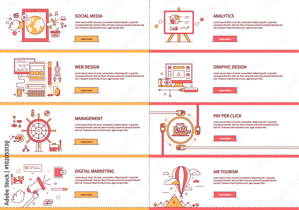 Naklejka premium Management Digital Marketing Analytic Social Media