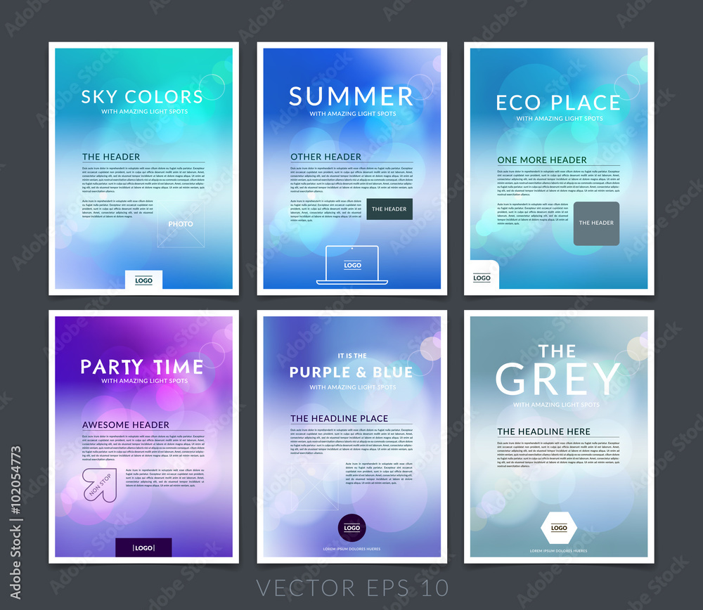 Set of business brochure, flyer and cover design layout template Set of business brochure, flyer and cover design layout template