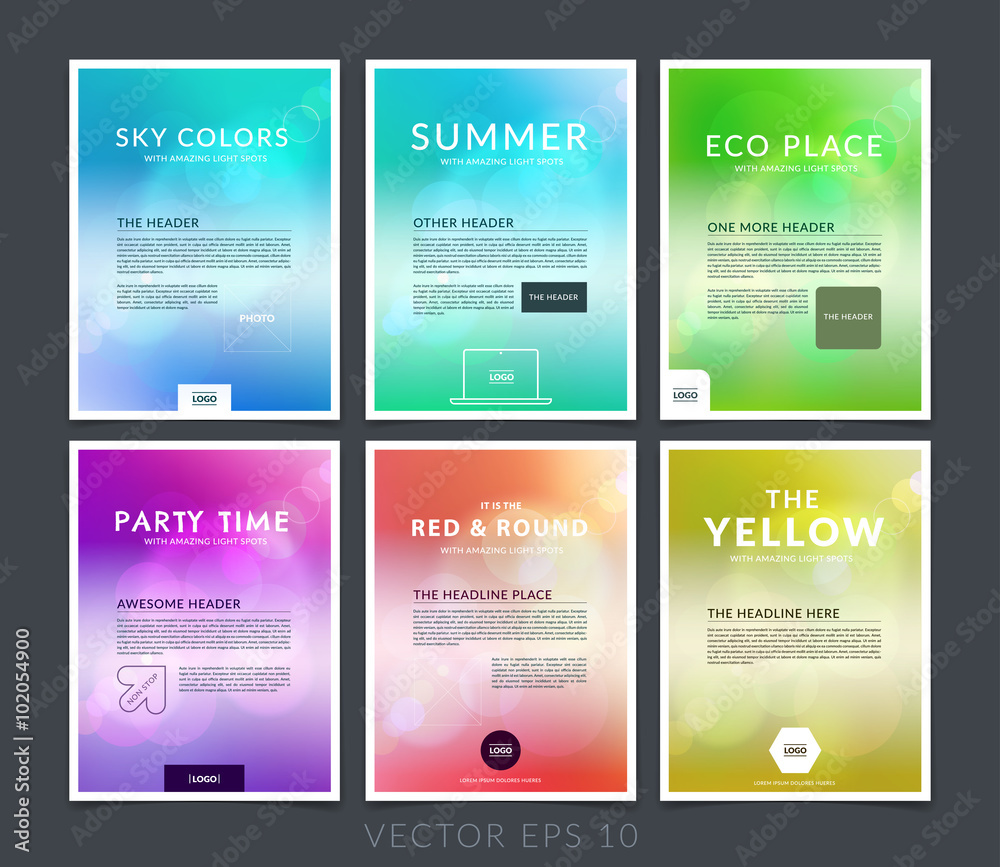 Set of business brochure, flyer and cover design layout template
