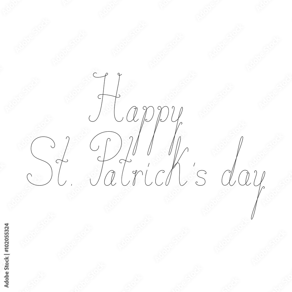 Happy St Patricks day calligraphic lettering