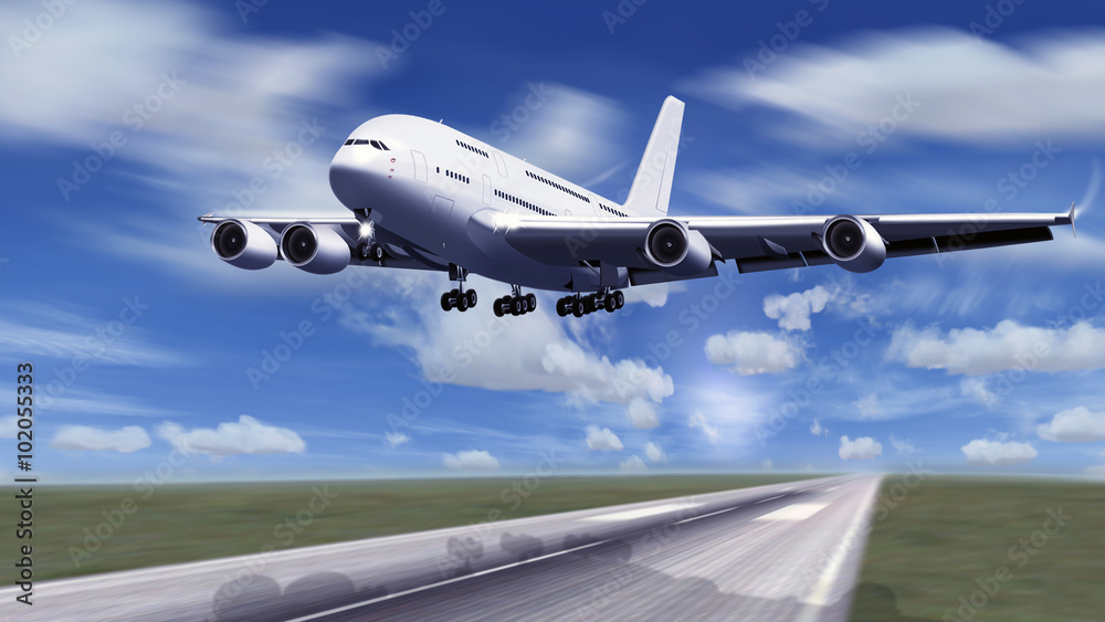 Fototapeta premium Passagierflugzeug beim Start