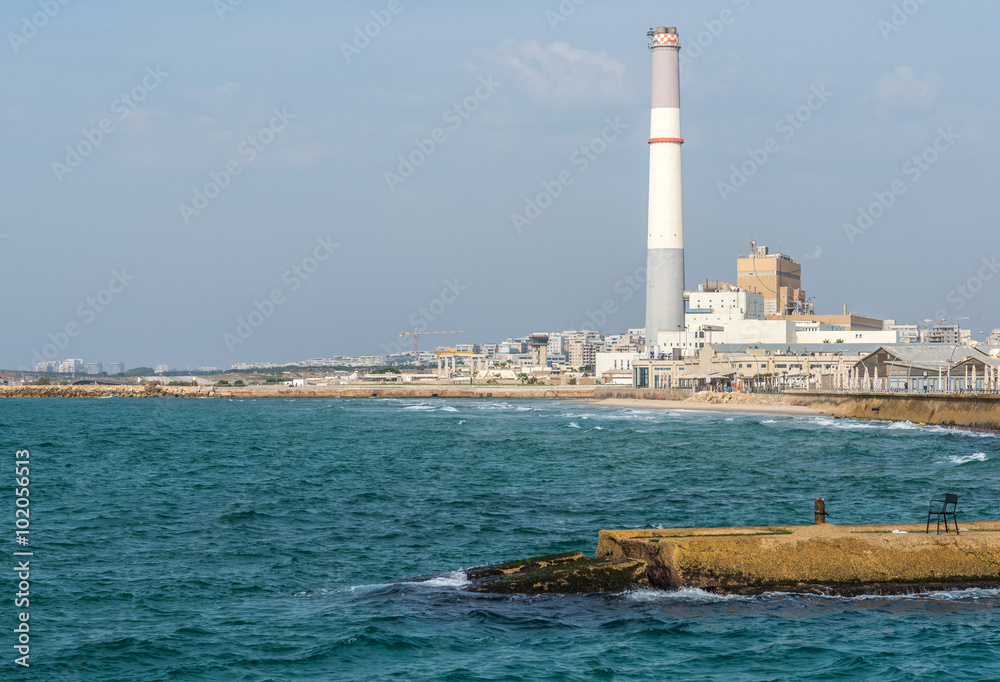 Power station chimney in Tel Aviv, Israel
