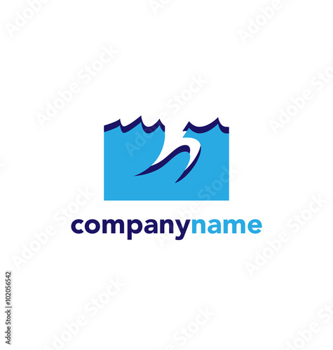 water abstract logo sign Branding Identity Corporate logo design template Isolated on a white background