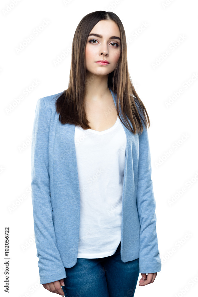 Obraz premium Close up portrait of Happy emotional young woman