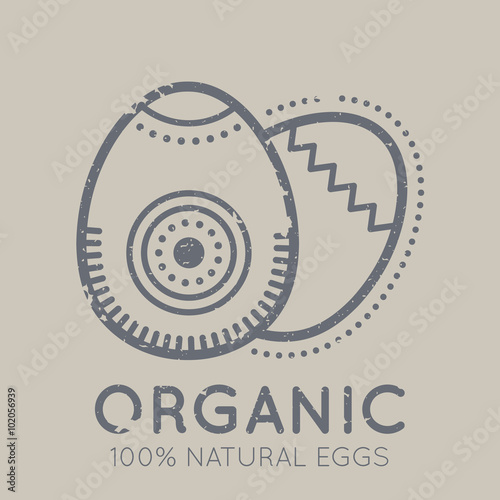 Nutrition emblem with chicken eggs