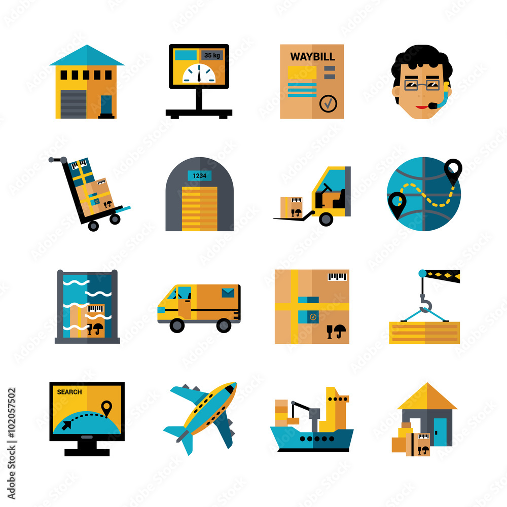 Logistics Color Icons Set