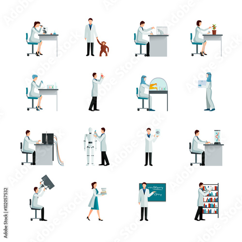 Scientist Decorative Icons Set