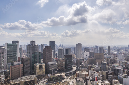 OSAKA  JAPAN - 09 FEBRUARY 2015 - The city of Osaka  in the Kans