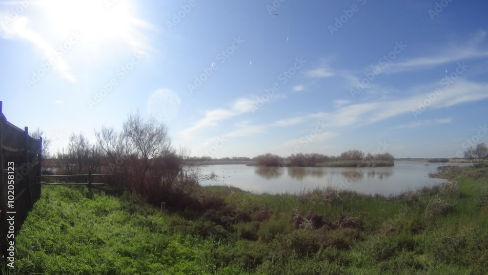 Obraz premium Panoramic view of a lake