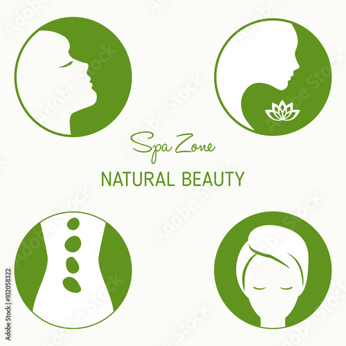 Set of design elements  for spa salon.