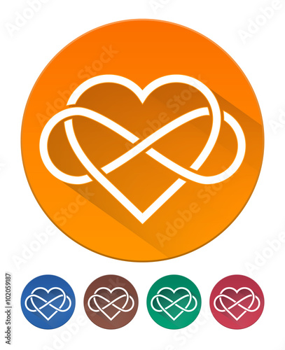 Hearts Icon Flat. Intertwined Heart with The Sign of Infinity