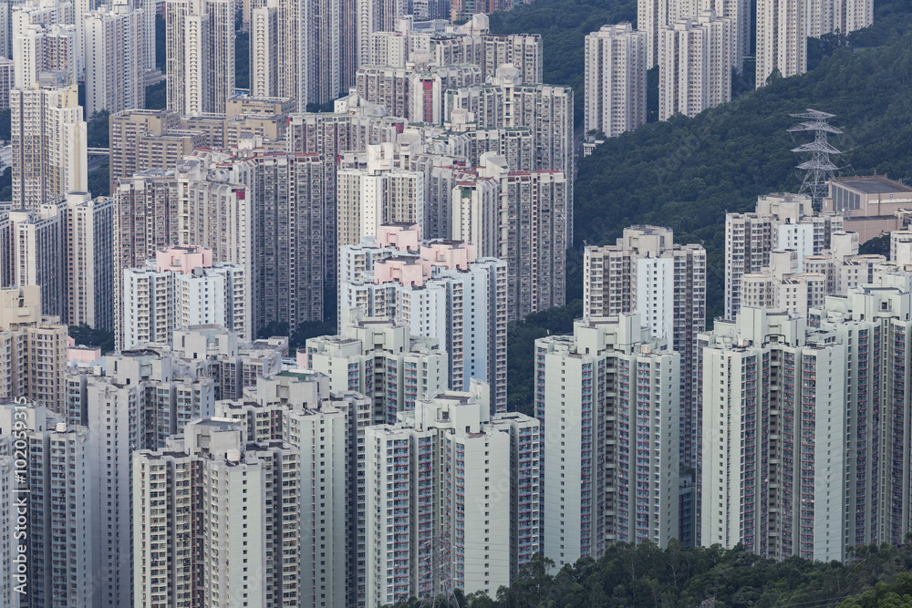 Building apartment pattern Hong Kong living.