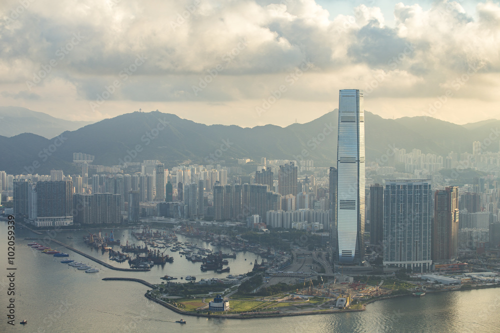 Fototapeta premium The peak Hong Kong skyline cityscape