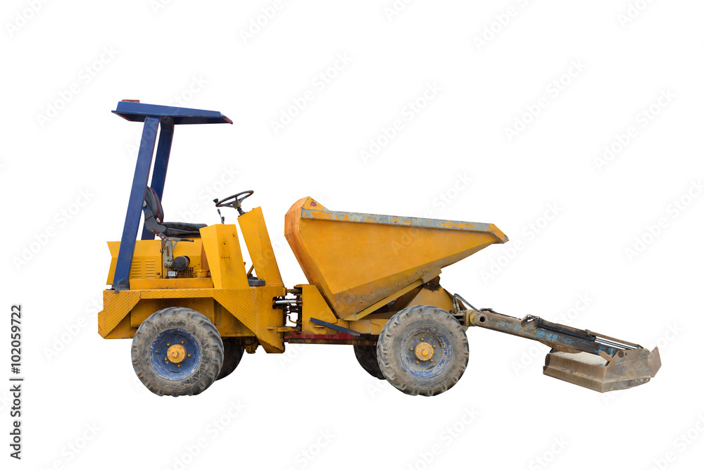 small street truck for construction work isolated on white background small street truck for construction work isolated on white background