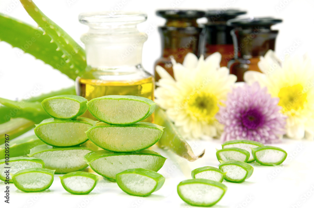 Aloe vera hair and facial treatment ingredients. Aloe vera hair and facial treatment ingredients.