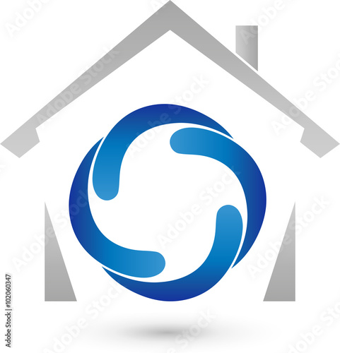 Haus und Vier Tropfen, Logo, Vektor