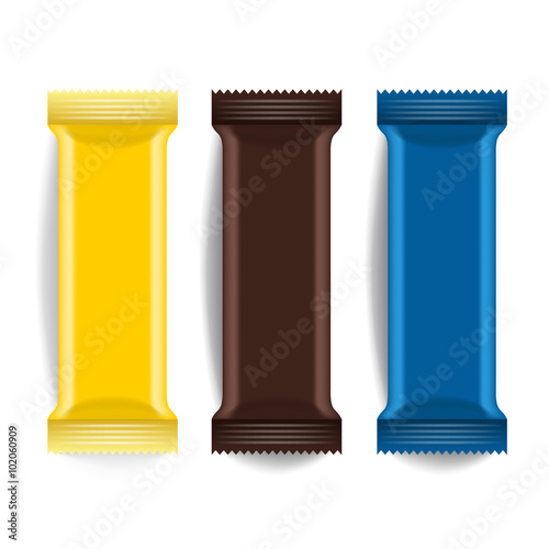 Set of Blank Foil Wafer Packaging : Vector Illustration EPS10