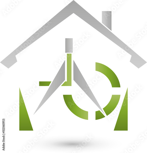 Haus und Zirkel, Logo, Dienstleistungen, Dachdecker