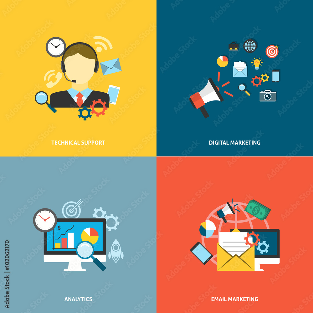SEO Flat Concept SEO Flat Concept