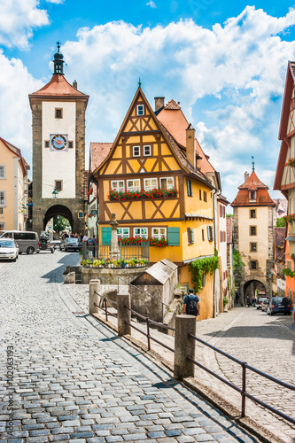 Historic town of Rothenburg ob der Tauber, Bavaria, Germany