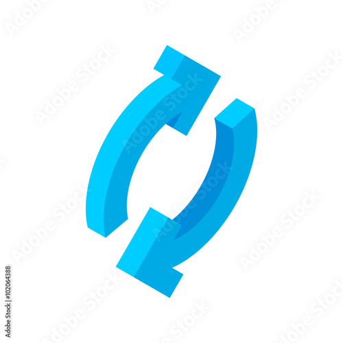 Refresh arrow isometric 3d icon 