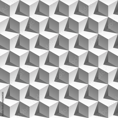 3D effect white cubes with shadows modern pattern