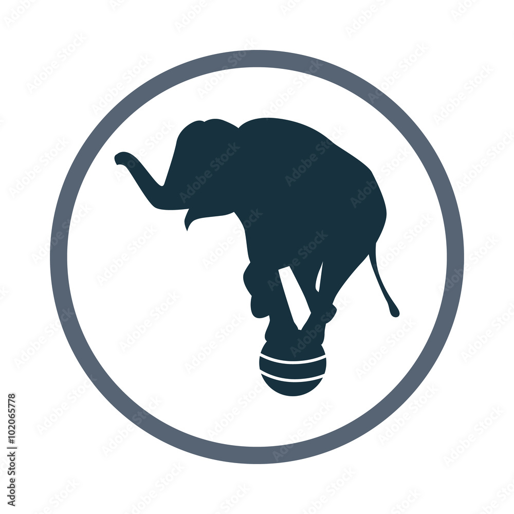 Elephant balance on the ball icon Elephant balance on the ball icon