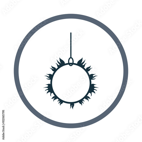 Burning circus ring icon