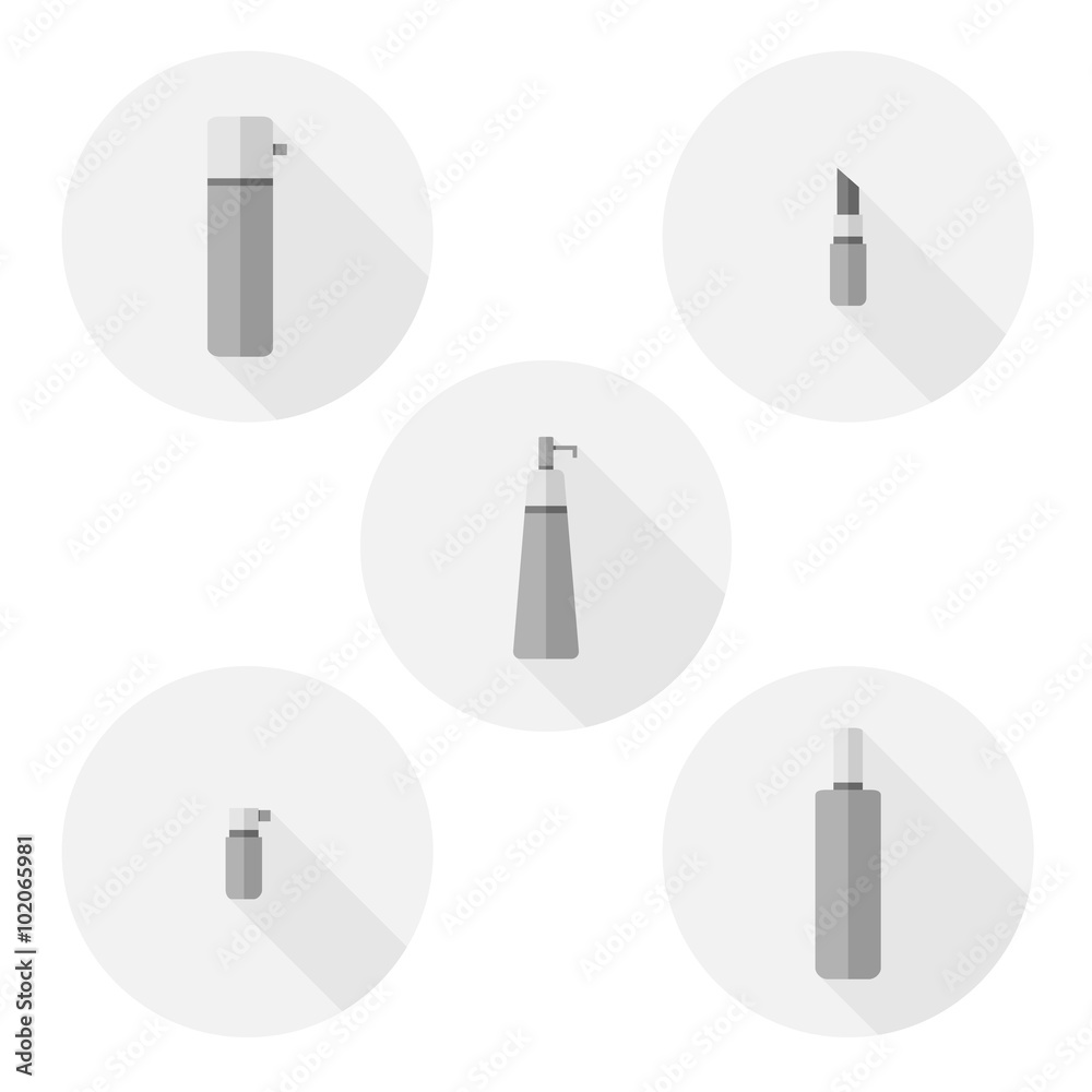 Set of Cosmetic bottle icons Set of Cosmetic bottle icons