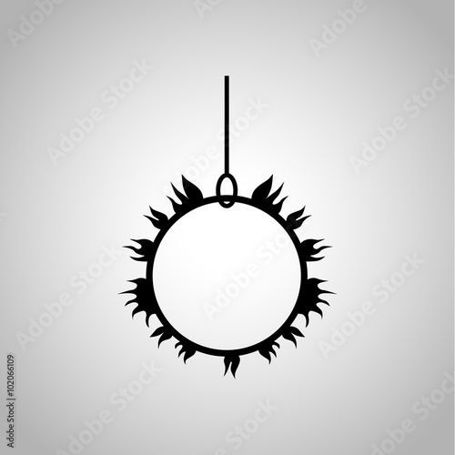 Burning circus ring icon