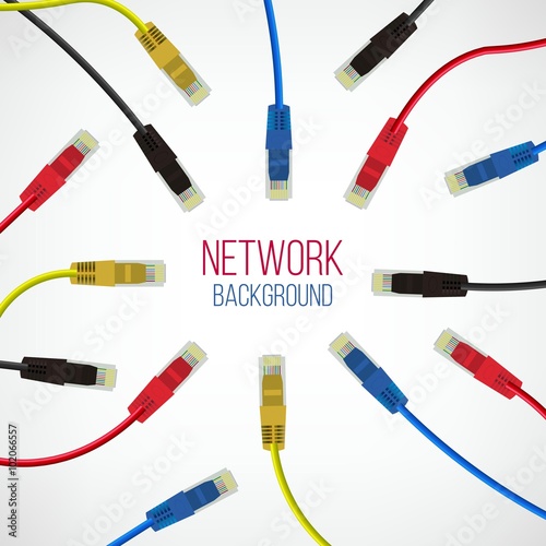 Network Background. Patch Cord. Network Connection. Internet. Abstract Colorful Wire Background. Ethernet For Enterprise Networks