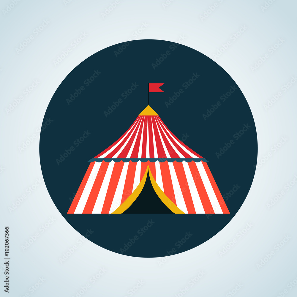 Color circus dome icon Color circus dome icon
