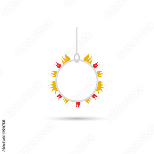 Burning circus ring icon