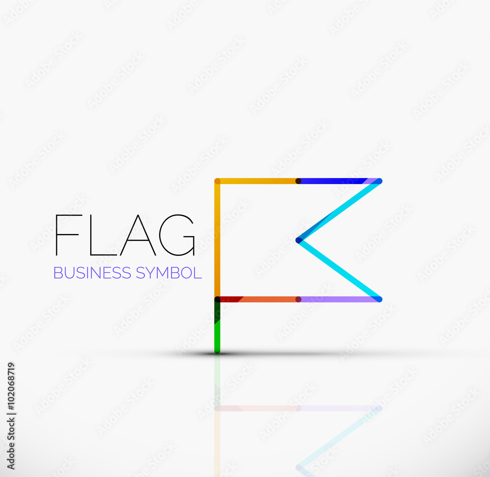 Logo flag, abstract linear geometric business icon Logo flag, abstract linear geometric business icon
