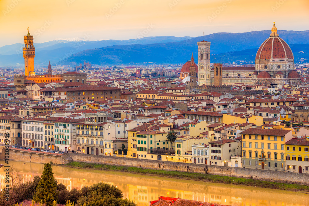 Florence at sunrise, tuscany, Italy.