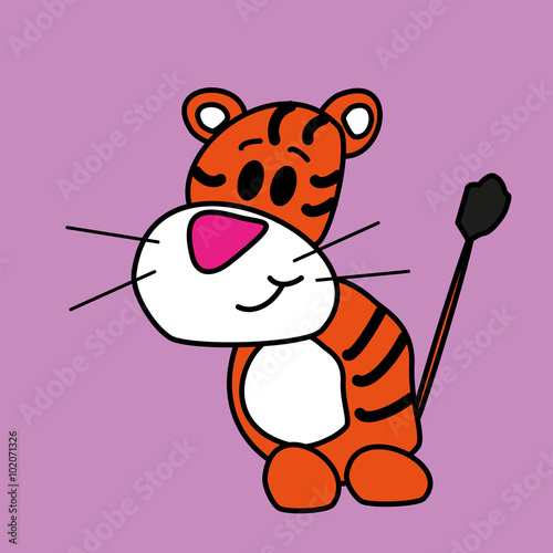 Vászonkép Tiger drawing for kids