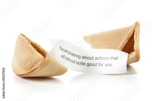 Canvastavla Fortune cookie with positive message isolated