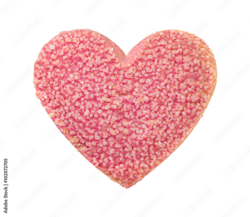 Valentine Heart Shaped Cookie with Sugar Sprinkles