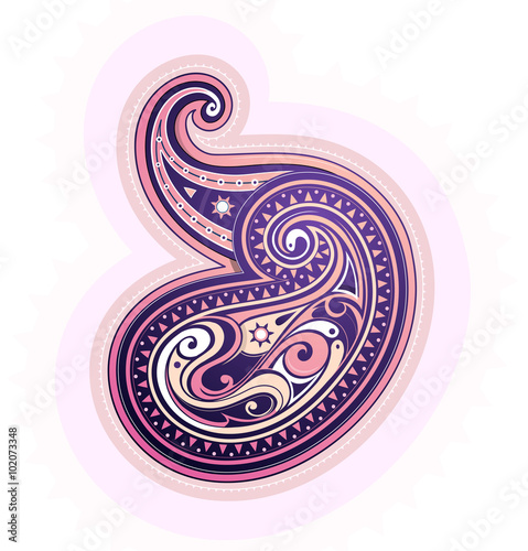 Paisley ornament in ethnic indian style
