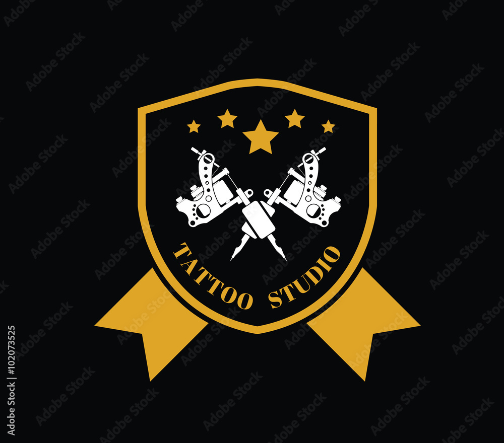 Design of a logo with a tattoo machines Design of a logo with a tattoo machines