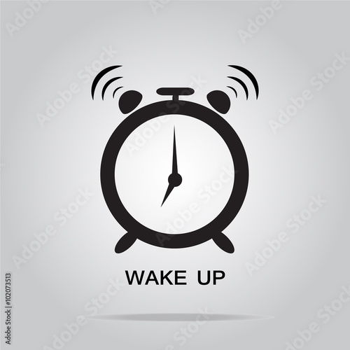 Alarm clock sign, wake up icon
