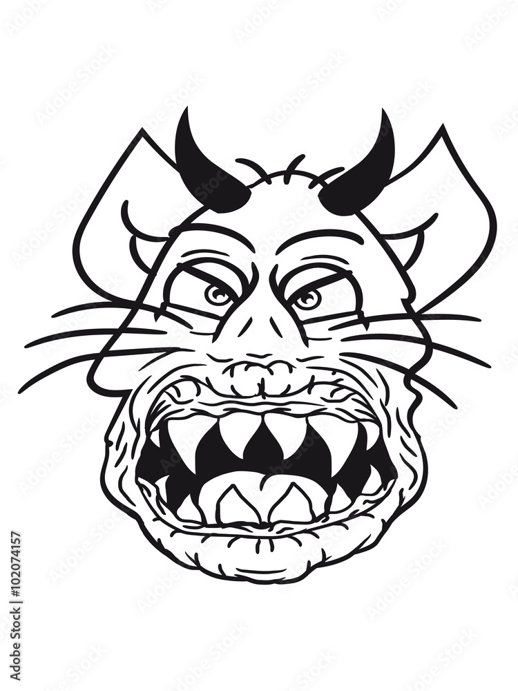 face head monster fear demon devil evil horns satan hell horror halloween