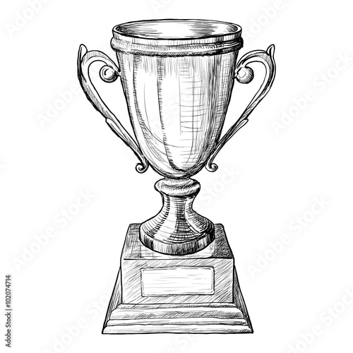 Vector trophy hand draw sketch