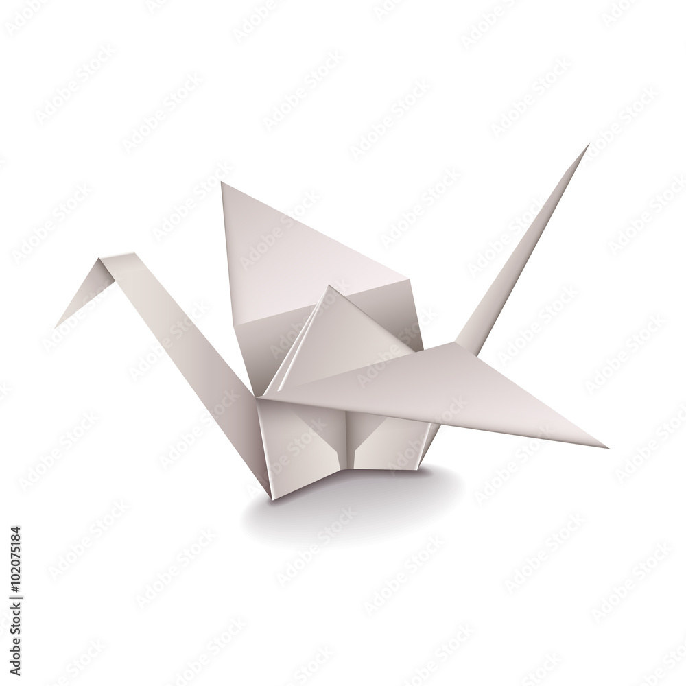 Origami Crane isolated on white vector Origami Crane isolated on white vector