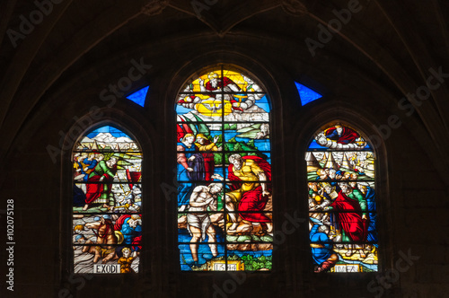 Vidriera de la catedral de Segovia, Castilla y León, España © luisfpizarro