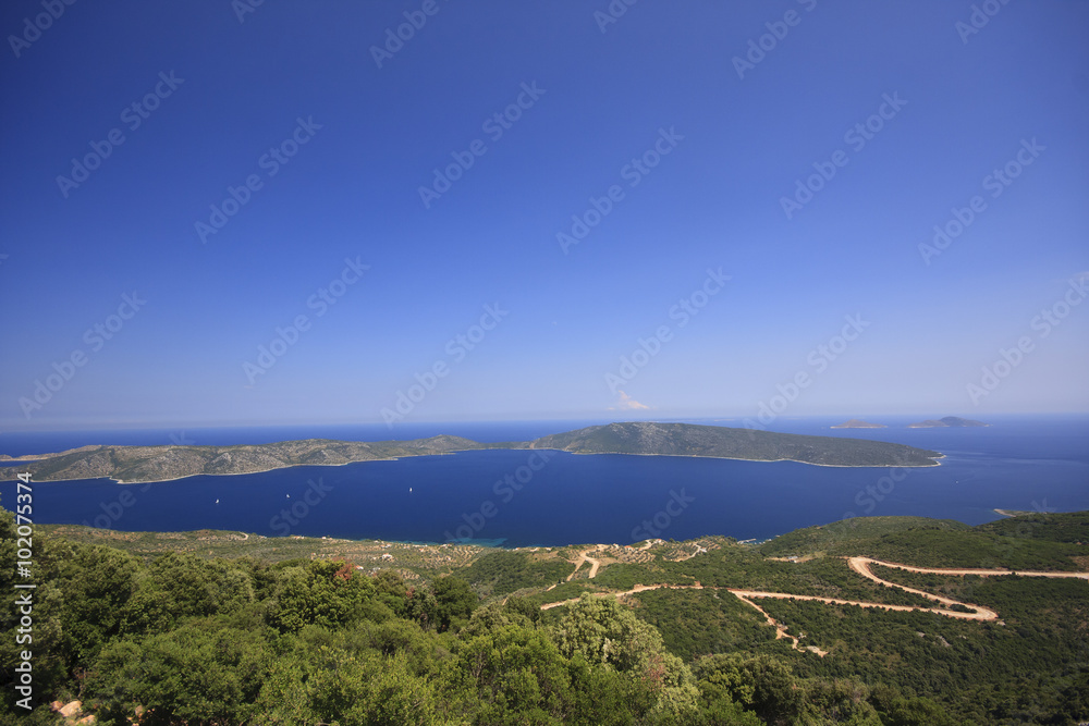 Panoramic view from Alonissos island, Greece.
